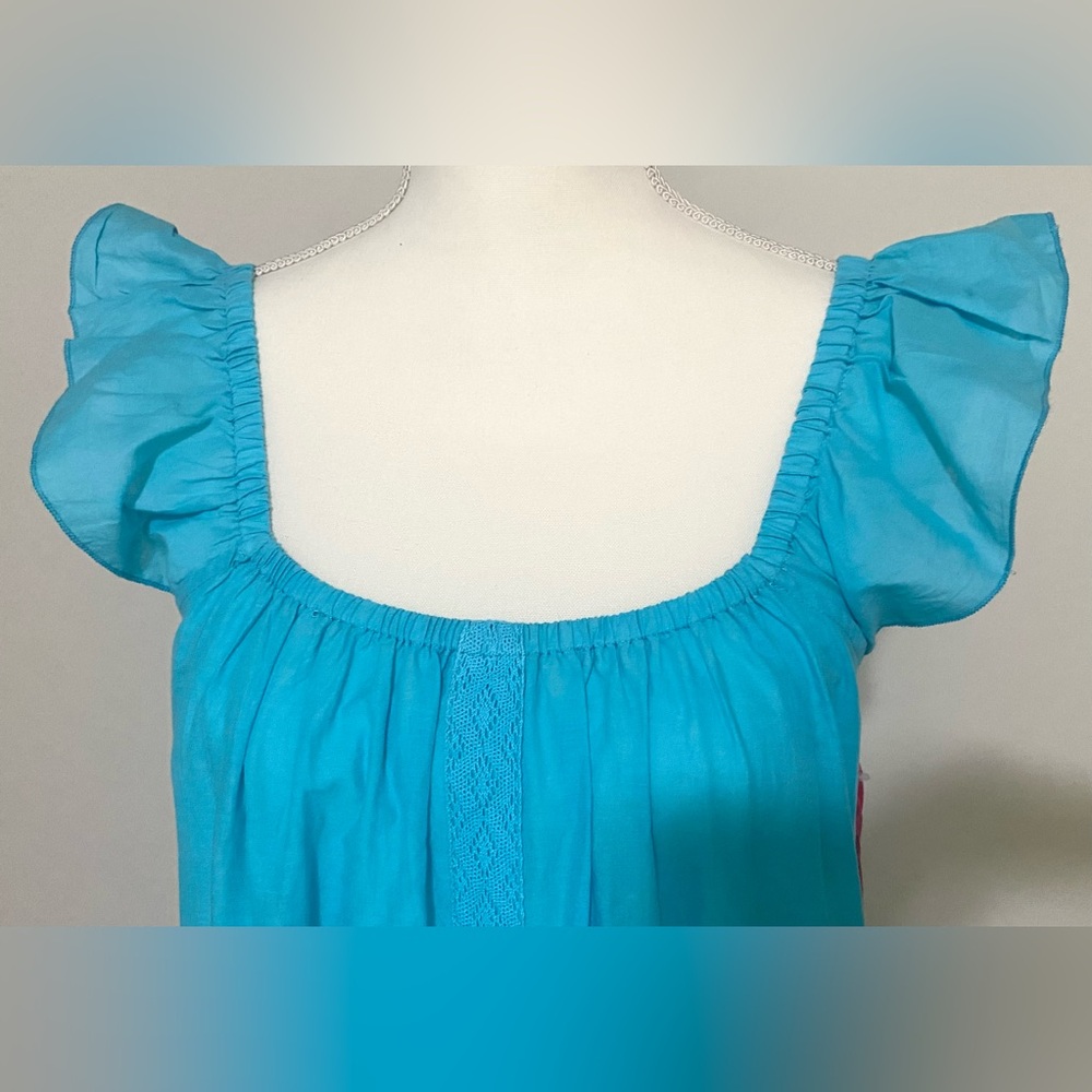 Simply Southern Womens L Solid Blue Midi Dress Boho Summer Fairy Cottagecore - Picture 3 of 14